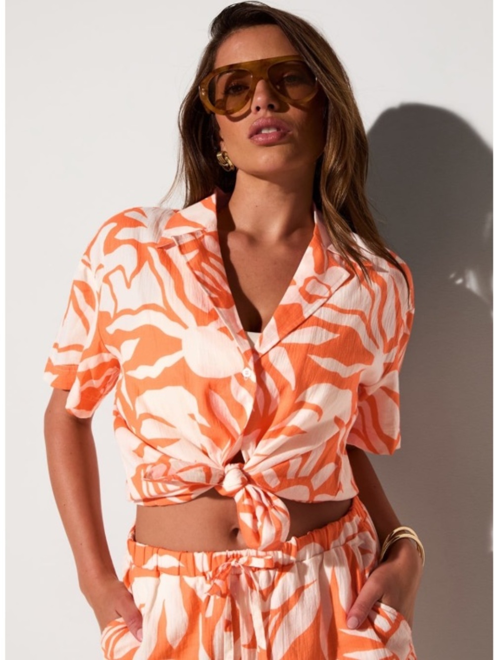 NWT Fabletics Cotton Voile Resort Shirt Size M